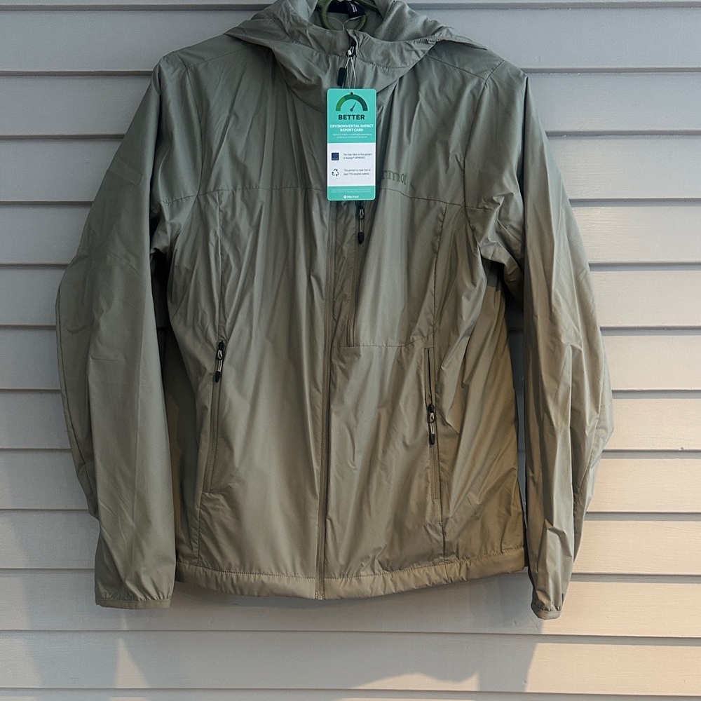 Marmot women Ether DriClime Lightweight Jacket with hoody in muted green
